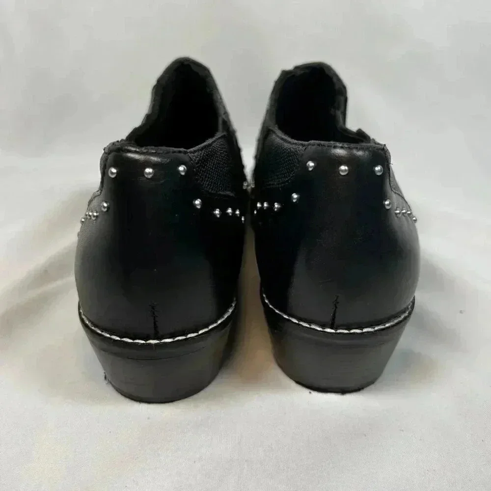 Crown Vintage Kavita Size 6.5M Boot Ankle Black Stud Embellished Western - Picture 3 of 8